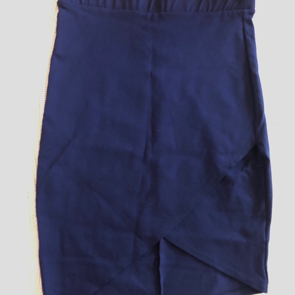 Navy Crop Top and Skirt Set - Picture 3 of 6